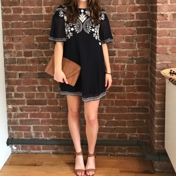 French Connection Navy Floral Boho Dress - Picture 5 of 5